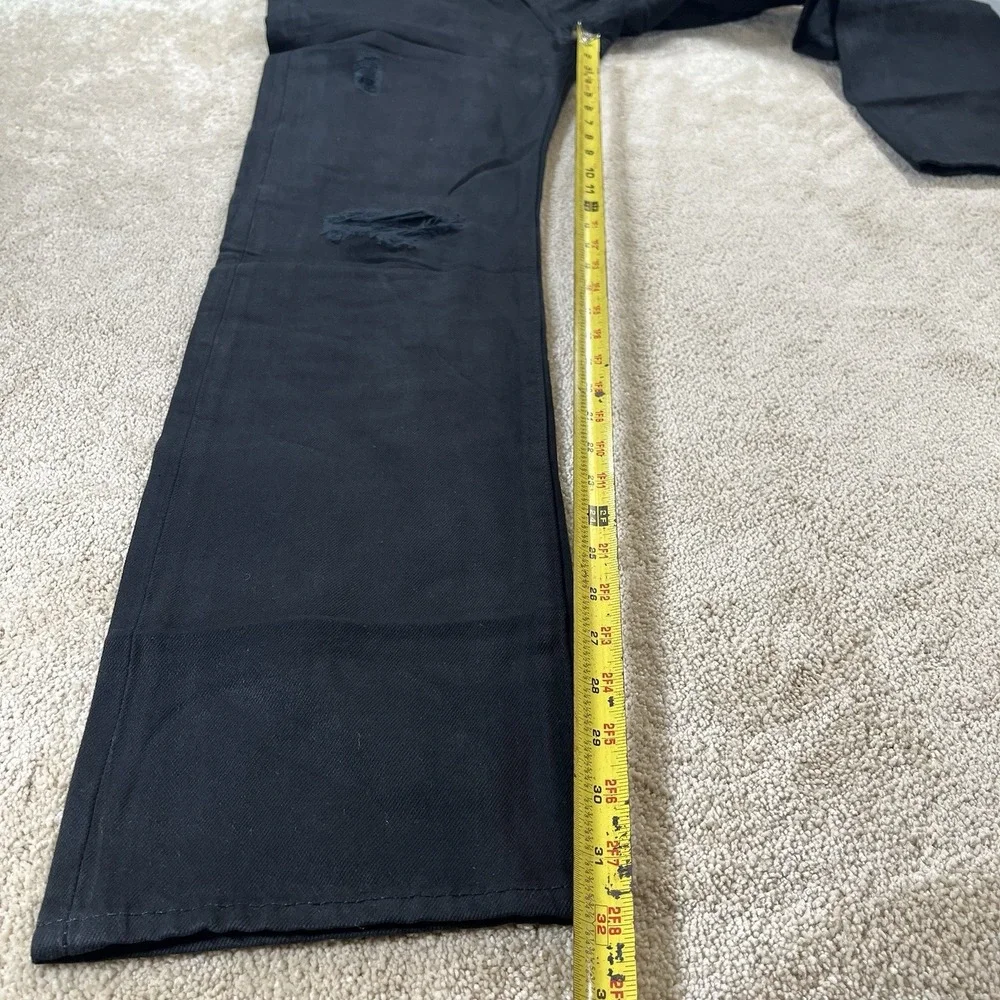 levis 501 premium mens jeans 31x32 True Fit‎ 32x32 Distressed Black 100% Cotton